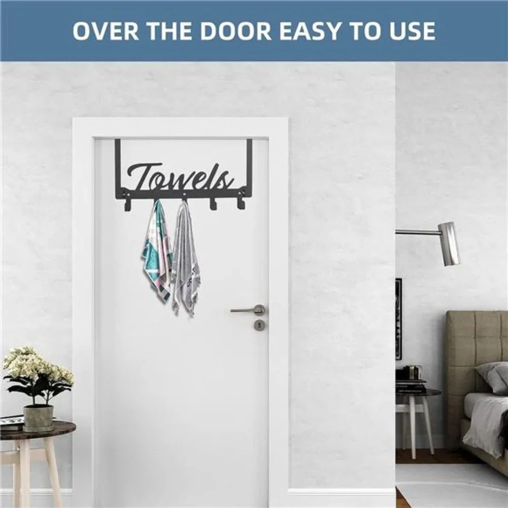 Over The Door Hooks Towel Rack for Bathroom Towel Holder for Hanging Heavy Duty